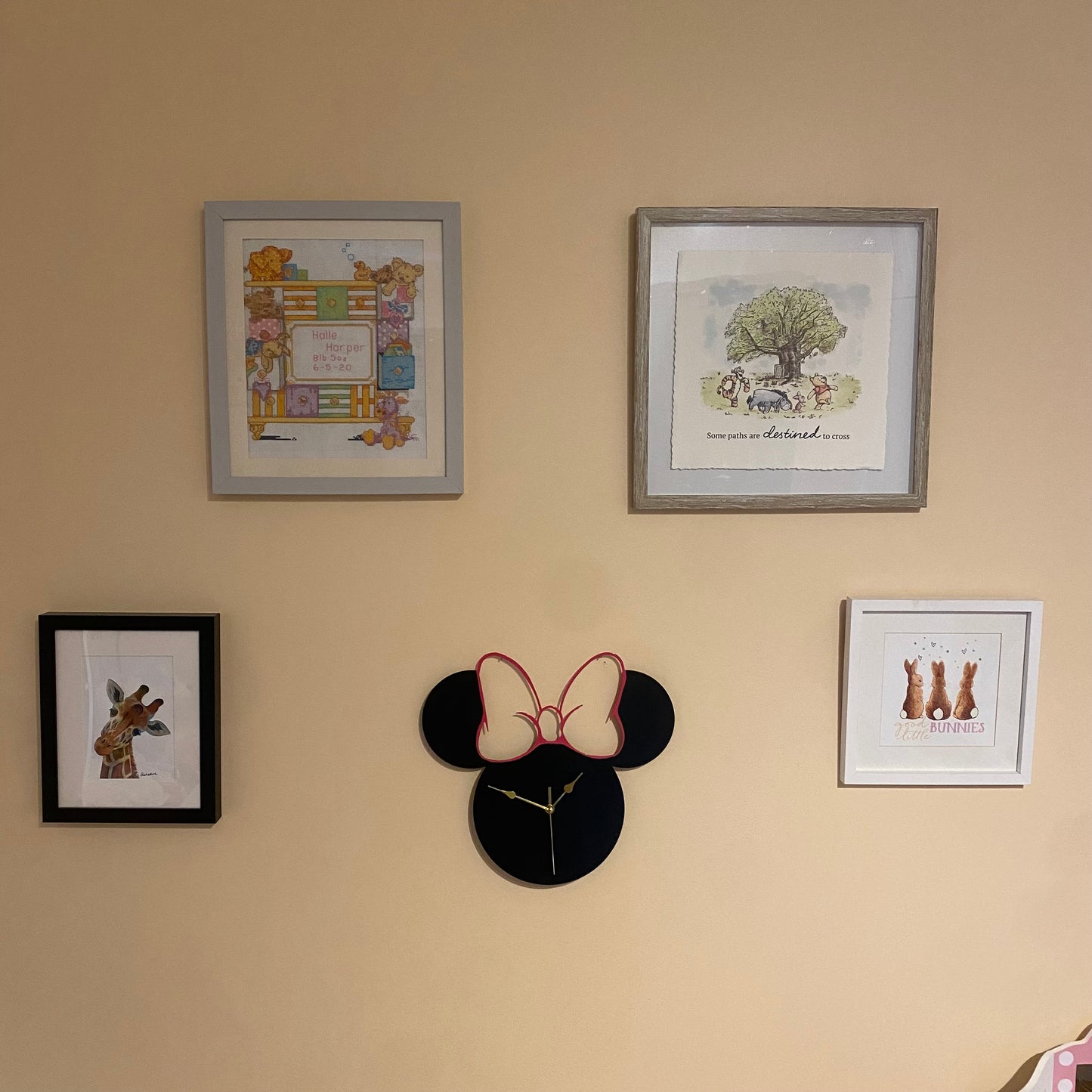 Bespoke Handmade Minnie Mouse Metal Wall Clock