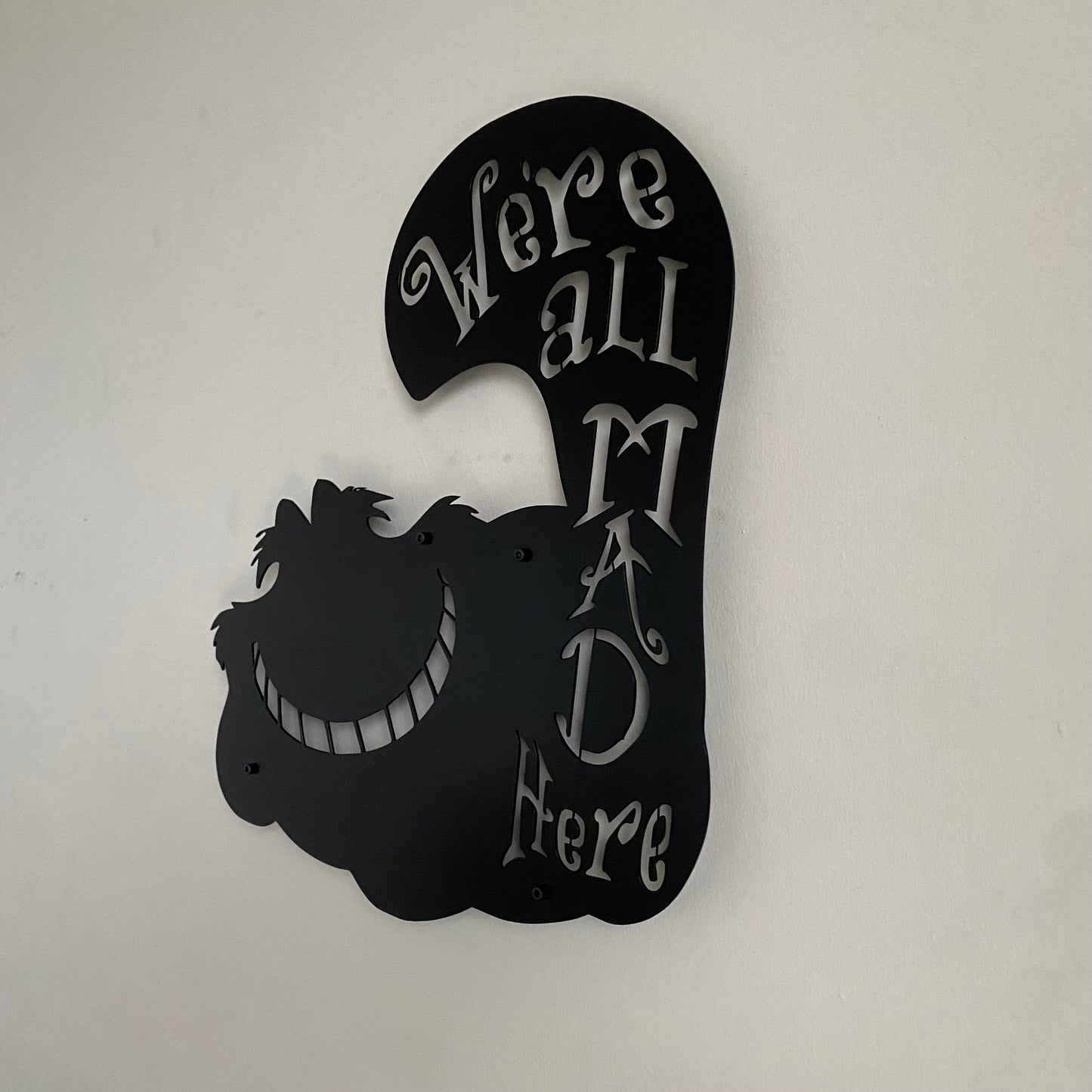 Decoración de pared de metal del Sombrerero Loco hecha a mano a medida