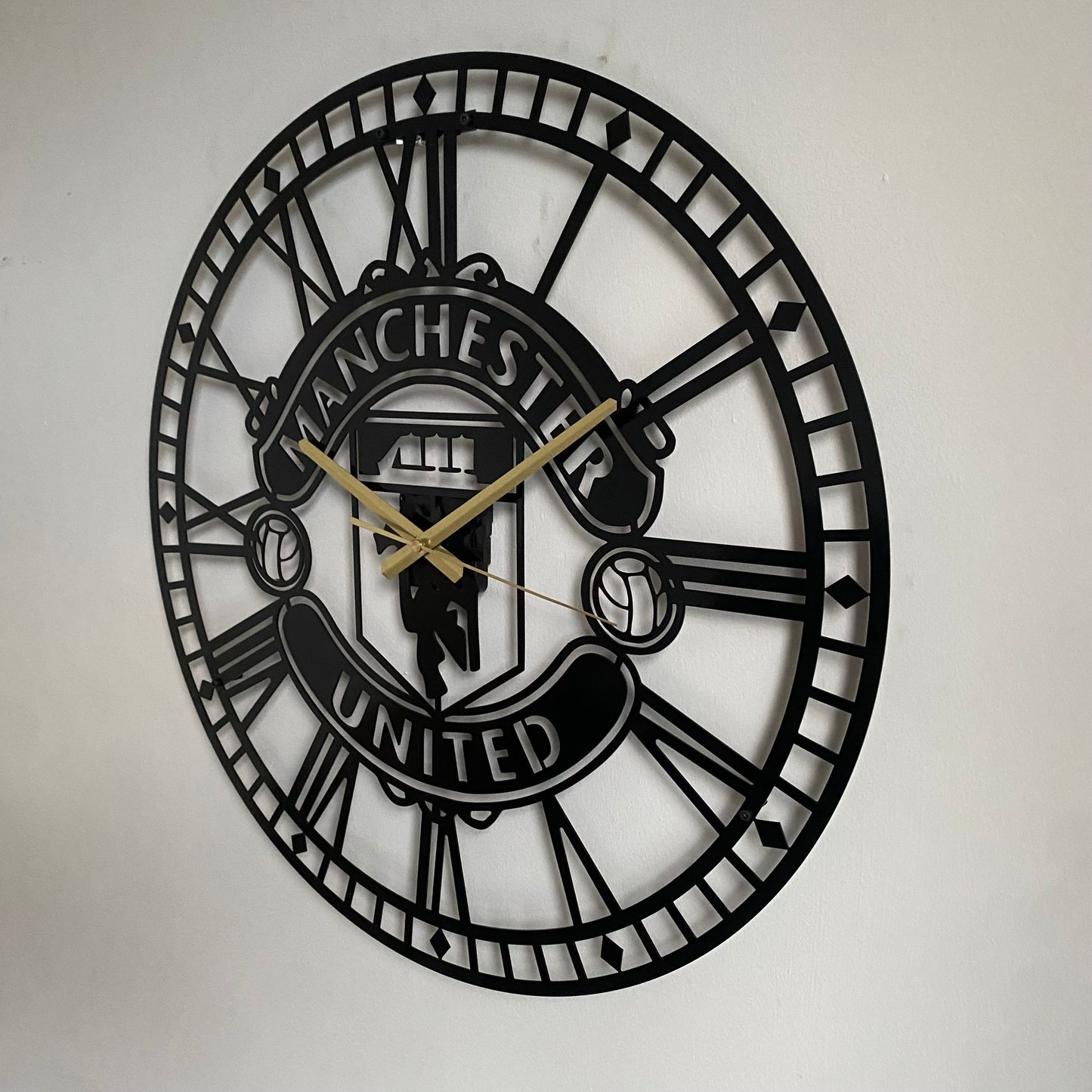 Bespoke Handmade metal Manchester Football Clock