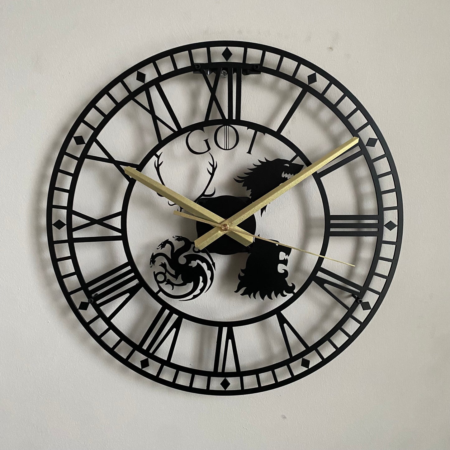 Bespoke Handmade Game of Thrones Metal Wall Clock