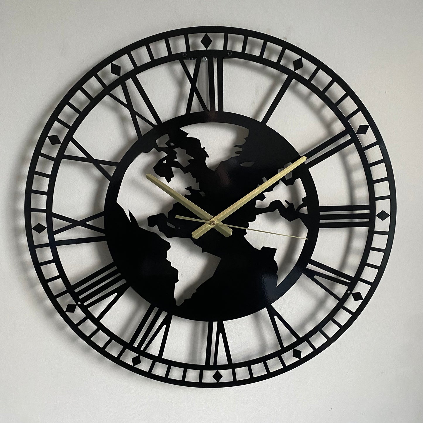 Bespoke Handmade Globe Metal Wall Clock