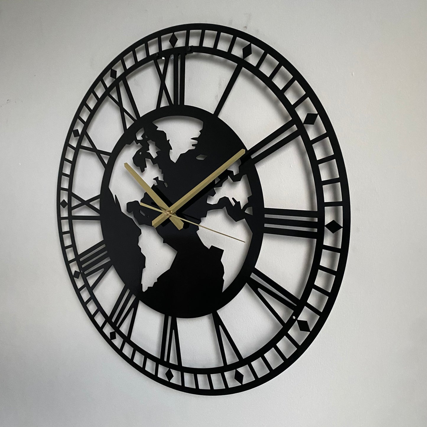 Bespoke Handmade Globe Metal Wall Clock