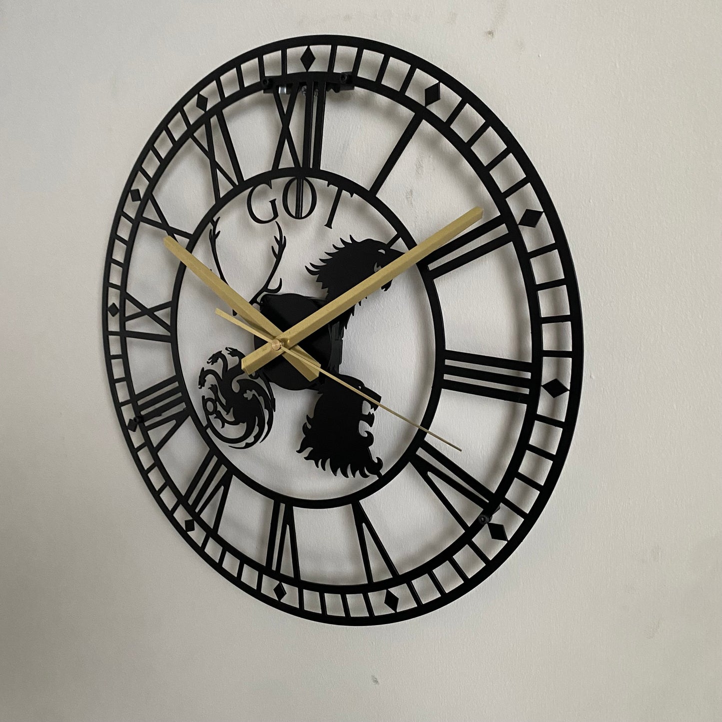 Bespoke Handmade Game of Thrones Metal Wall Clock