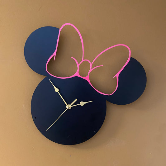 Bespoke Handmade Minnie Mouse Metal Wall Clock