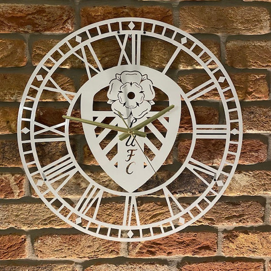 Bespoke Handmade metal Leeds Football Clock