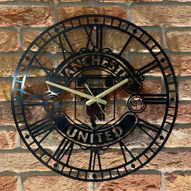 Bespoke Handmade metal Manchester Football Clock