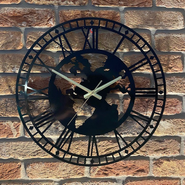 Bespoke Handmade Globe Metal Wall Clock